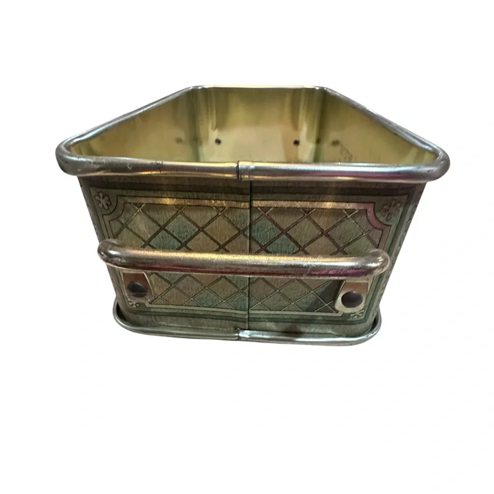 Vintage Metal Fruit Design Tray with‎ Handles 7.5 Inch Length